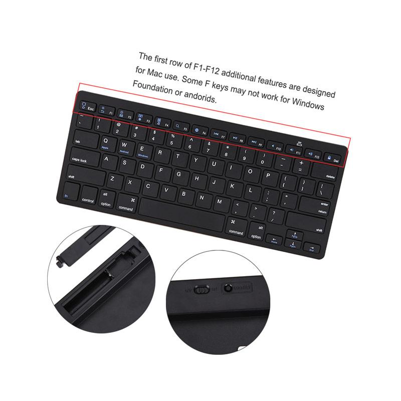 Cooltech Ultra Slim Wireless Keyboard for Macbook or Android - Black [Bluetooth 3.0]