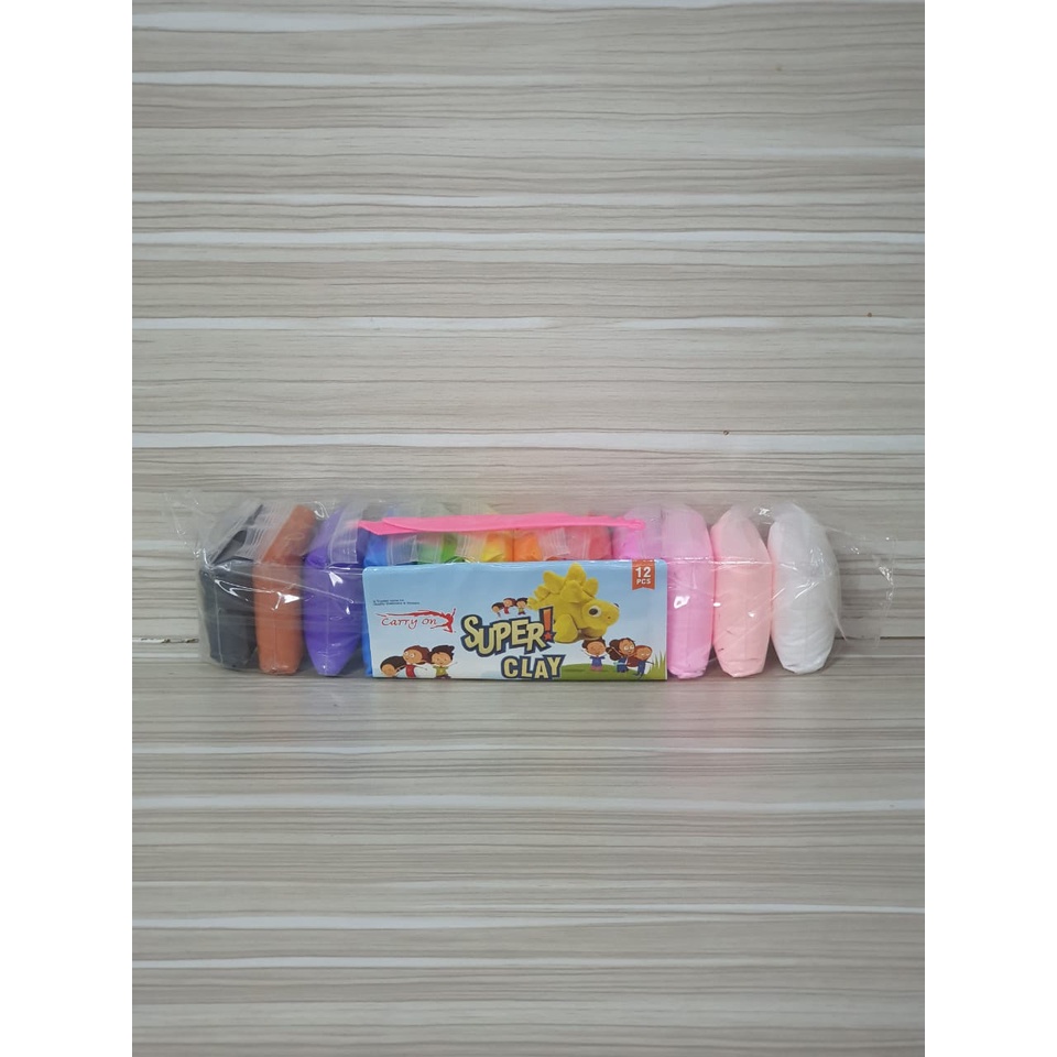 POLYMER CLAY / SOFT CLAY 12 PCS LILIN BANTAL WARNA WARNI