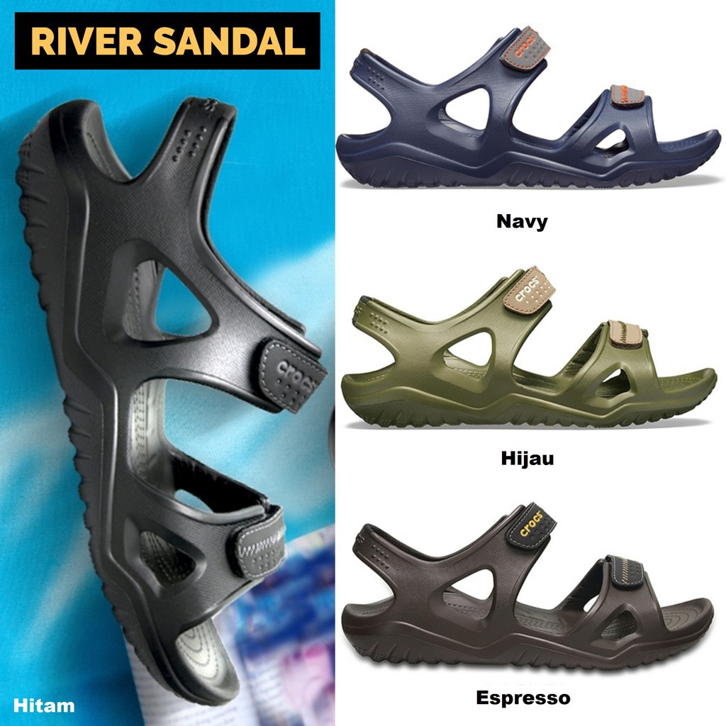 Crocs / Sepatu Sandal Crocs Pria / Crocs Swiftwater River EMPUK NYAMAN