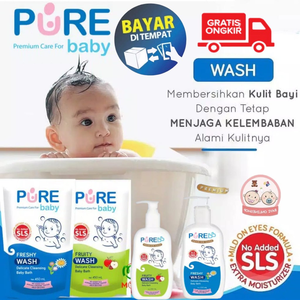 Pure Baby Wash 2 in 1  Sabun Mandi Bayi (Kulit Sensitif Aman) (BPOM)