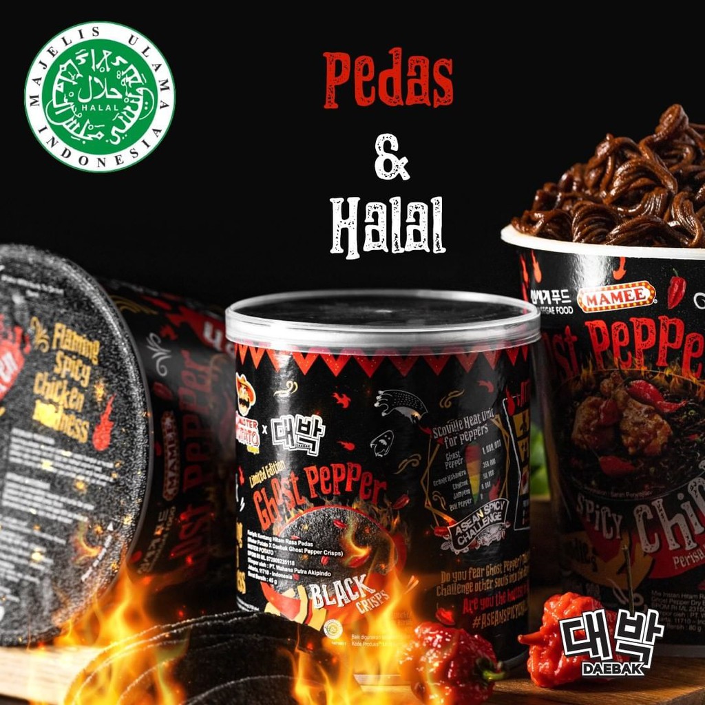 Paqui Potato Ghost Pepper X Daeblak - Makanan Pedas Dan Halal - Paqui One Chips - Halal