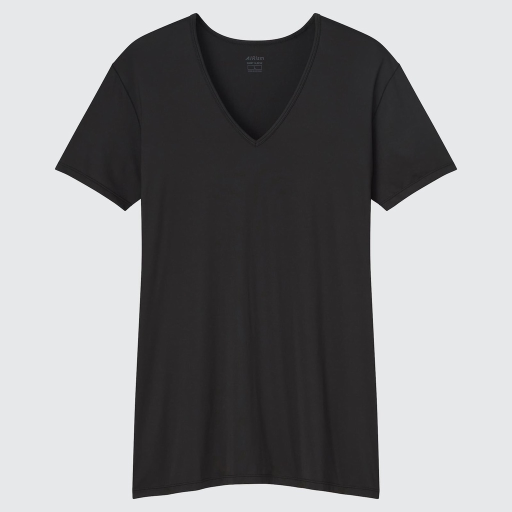 UNIQLO AIRism T-Shirt V Neck Kaos Dalaman Lengan Pendek Pria JASTIP BATBOY