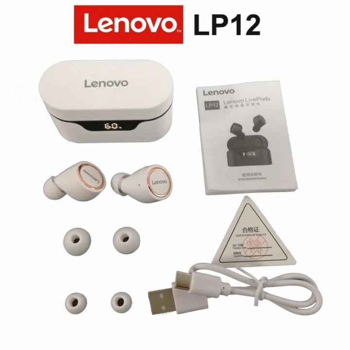 T84 LENOVO LivePods LP12 - TWS Bluetooth Earphone with 300mAh Storage Box