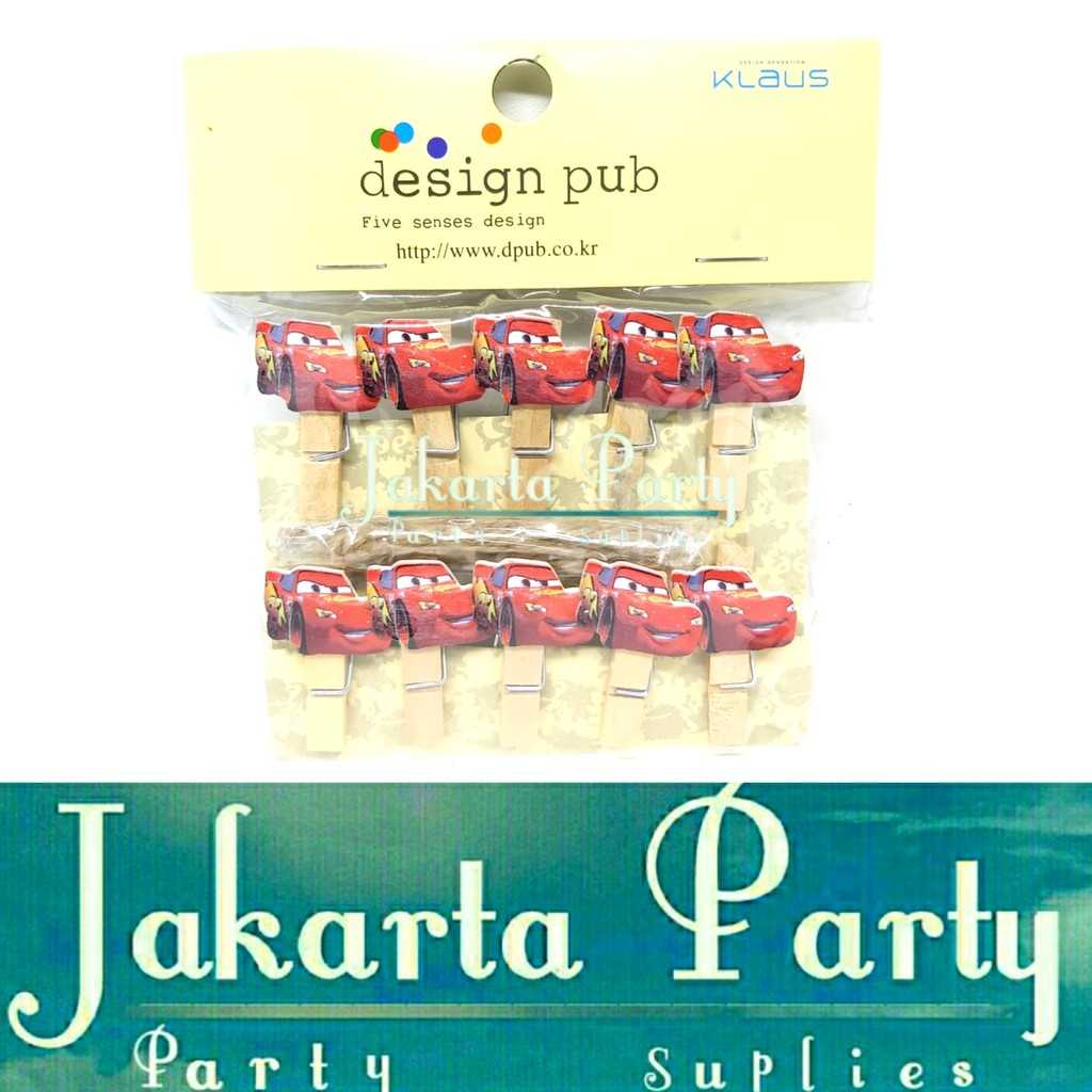 Klip Foto / Penjepit Foto / Wooden Clip Photo Motif Cars