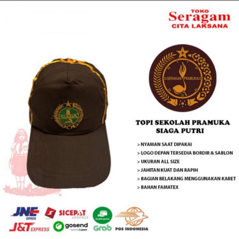 Topi SD SMP SMA PRAMUKA SIAGA Putra Putri Seragam Sekolah