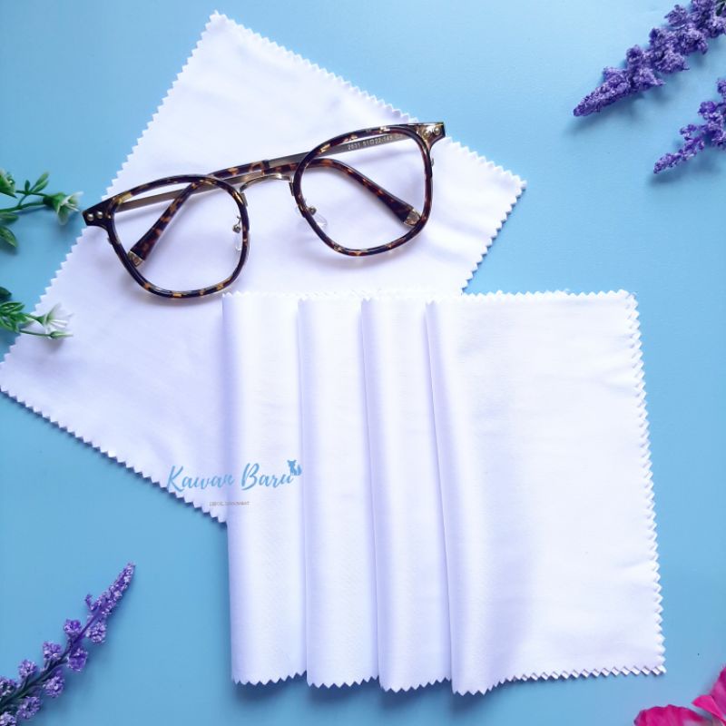 MicroFiber Lap/Kain Kacamata Putih Zigzag