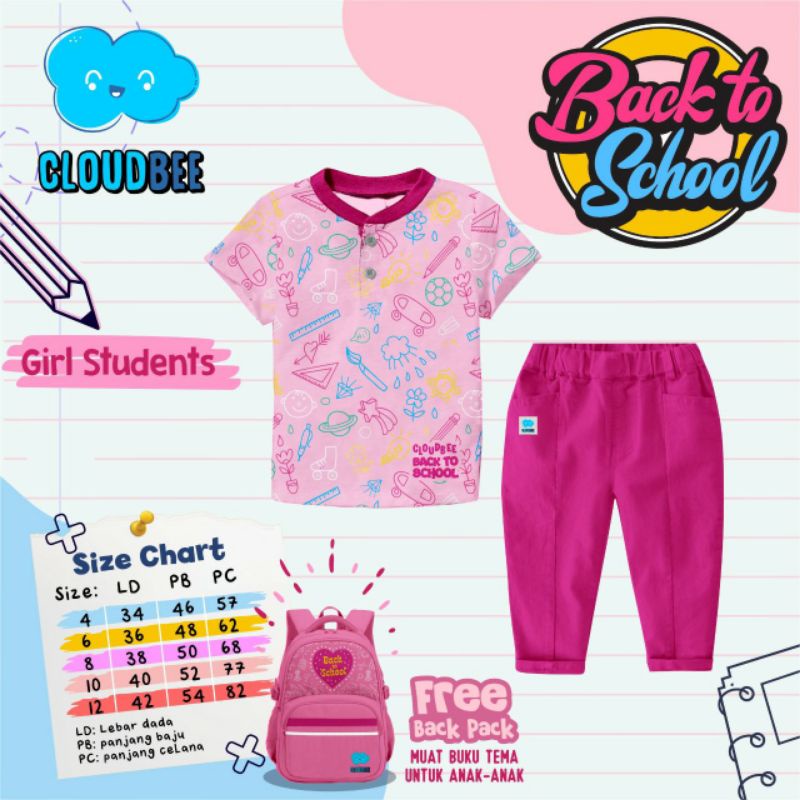 CLOUDBEE SET BACK TO SCHOOLS + Free TAS BACK PACK KEREN