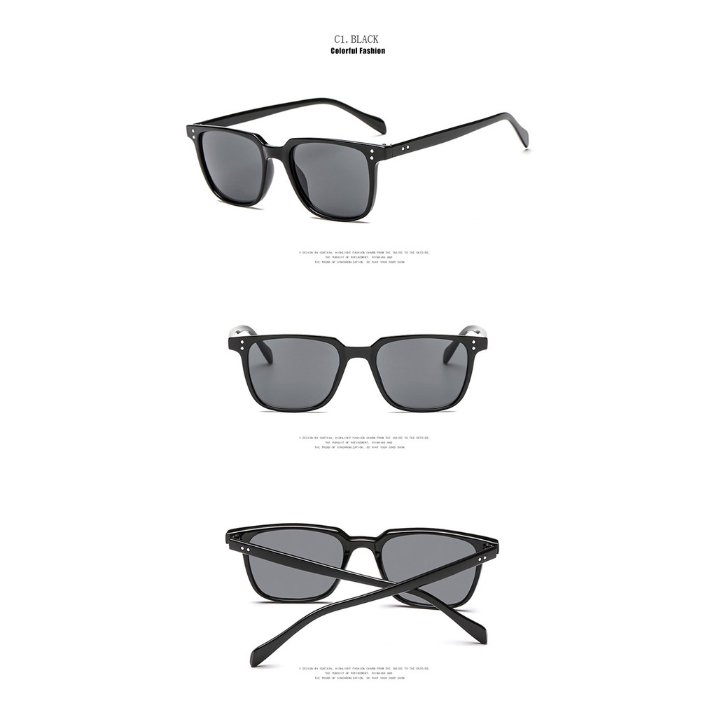 （YUZHU）COD Persegi INS Fashion Gaya Klasik Cermin Sunglasses Pria Retro Baru Kedatangan Anti UV400