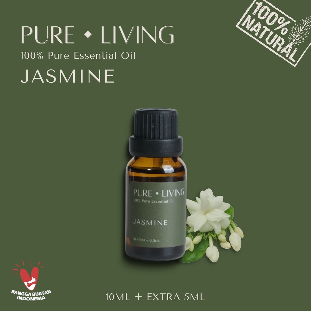 Jasmine - 100% Pure Essential Oil 15ml | Aromatherapy Oil 15ml | Pewangi Ruangan | Oil Aromaterapi Diffuser Oil Burner | Minyak Atsiri | Birthday Gift Ideas | Minyak Esensial | Room Fragrance Perfume | Pengharum Ruangan