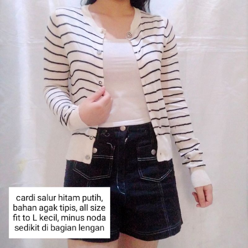 NEW STOCK‼️THRIFT Cardigan Vest Rajut Premium Pastel Kepang Cable Branded Academia Ketupat Argyle Murah-cardi salur noda