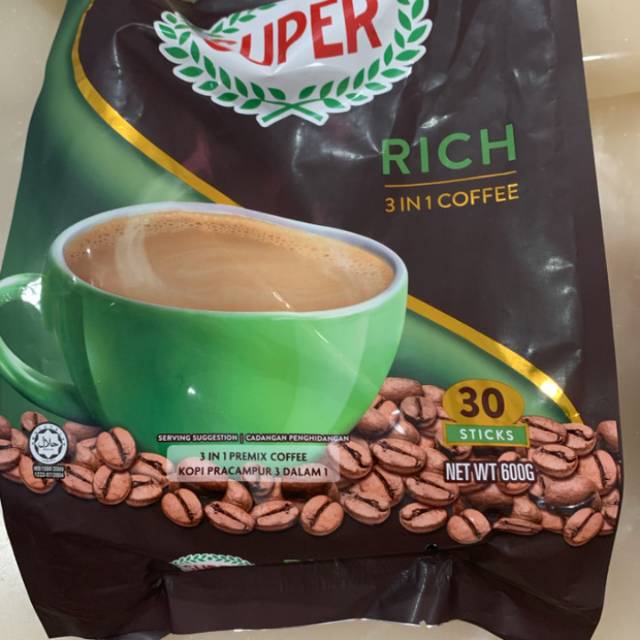 

Super 3 in 1 Instant Coffee - low fat Rich 30 x 20gr