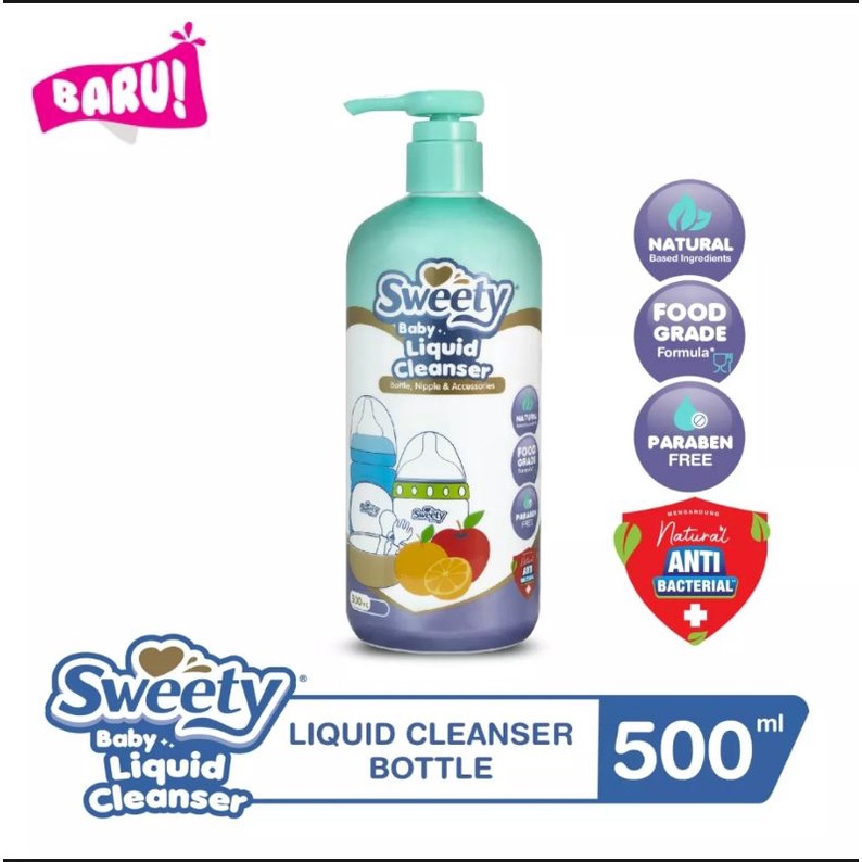 SWEETY Baby Liquid Cleanser for Bottle, Nipple &amp; Accessories 500ml &amp; 900ml