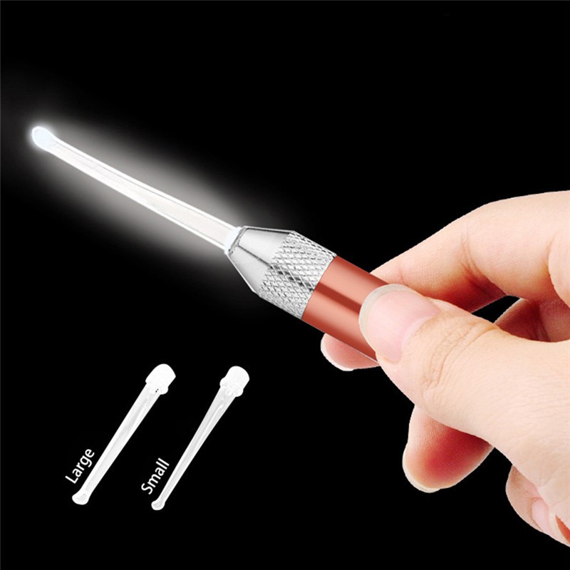 Korek Kuping Ear Spoon Wax Picker with LED Light - Rose Gold