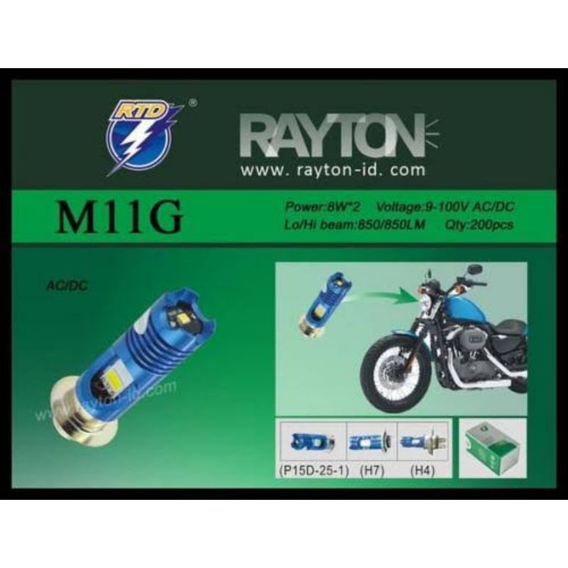 lampu depan rtd rayton m11g  h6 senja biru