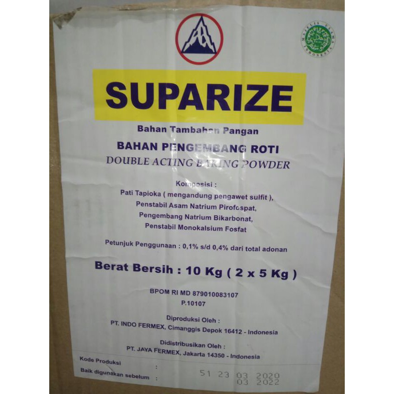 

Baking Powder DA Suparize 250gr(1000)