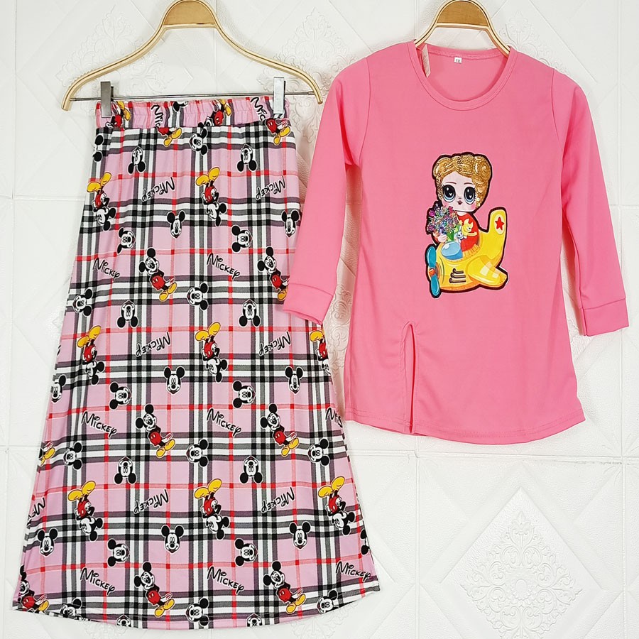 BAJU DAN ROK MIMOUSE BERRY SETELAN ANAK PEREMPUAN GL FASHION