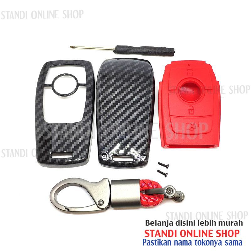 Cover Kunci Smart Key Sarung Kunci Carbon New Mercedes Benz CLA CLS GL