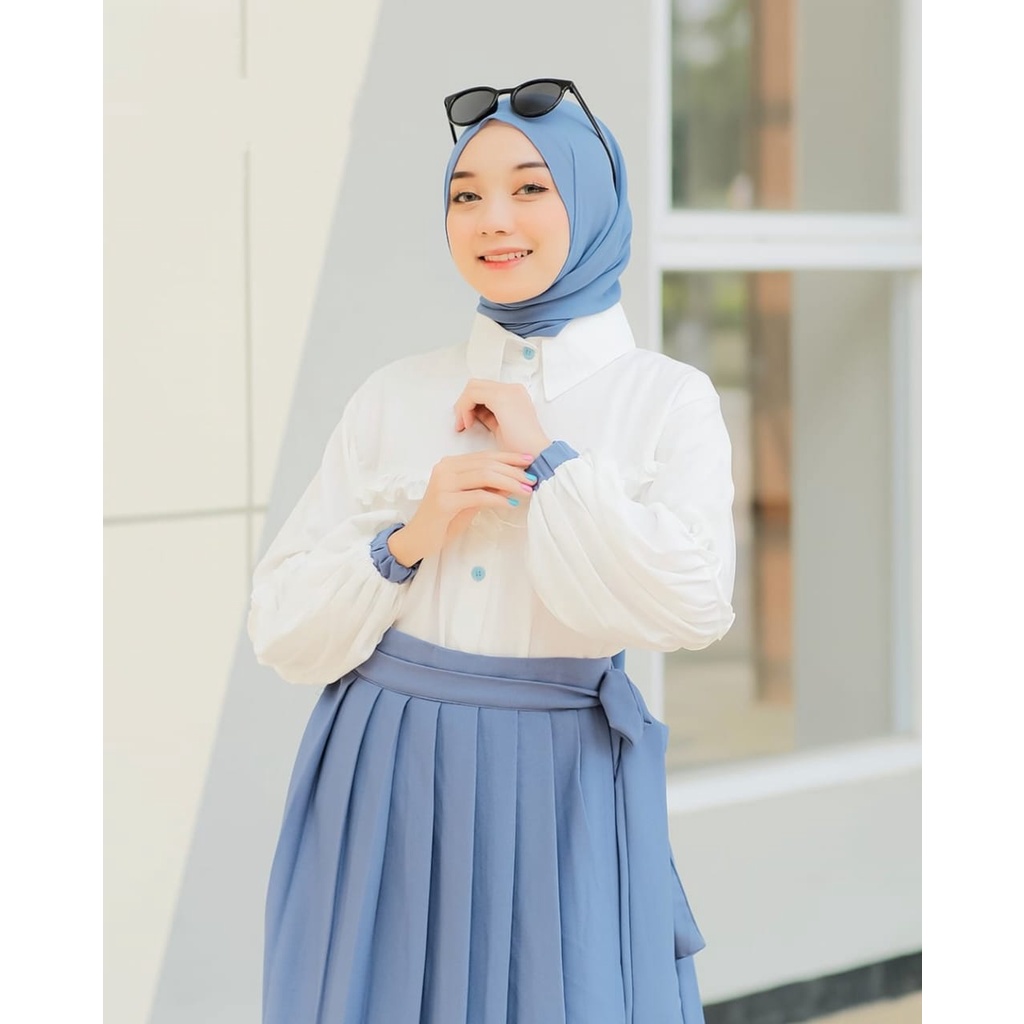 SET ROK CELANA KULOT NIKITA ANNUR AMBER KOREA STYLE KEMEJA TIFANI TWILL SET KERJA HITAM PUTIH TERBARU MIX WARNA PASTEL LUCU TREND TERKINI baju kerja wanita