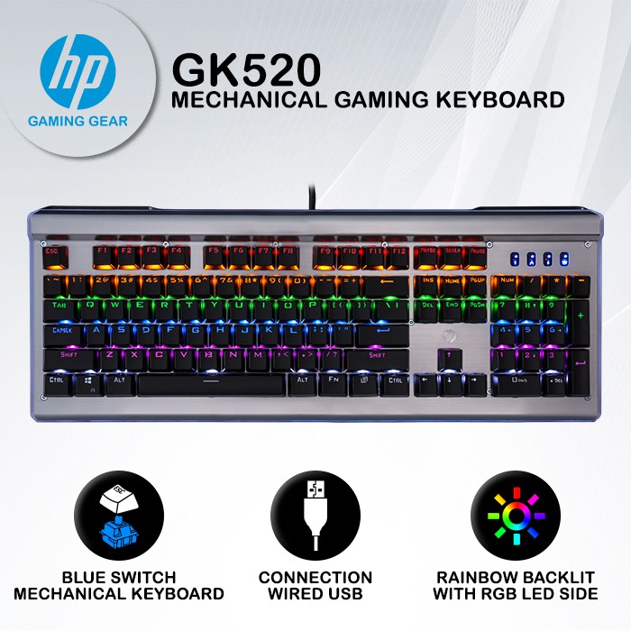 Keyboard Gaming HP GK520 - Side LED RGB Mechanical