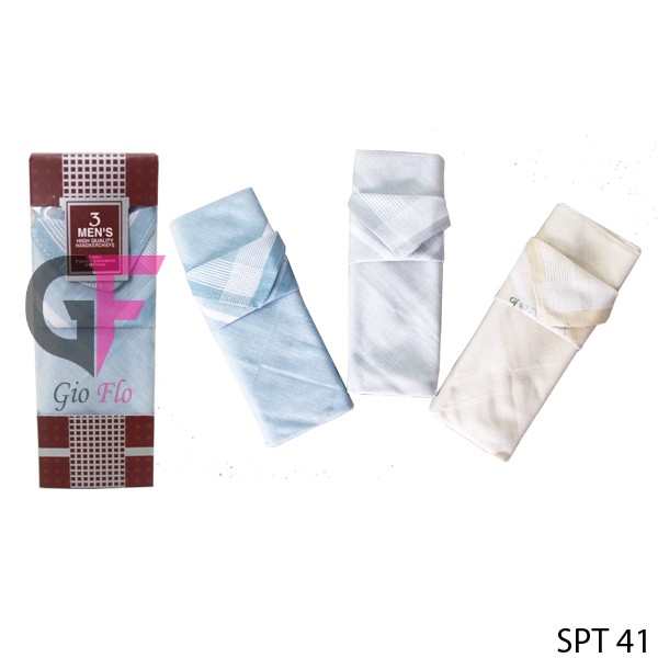 GIOFLO Handkerchief For Mens Suit Katun Isi 3 PCs Multicolor / SPT 41