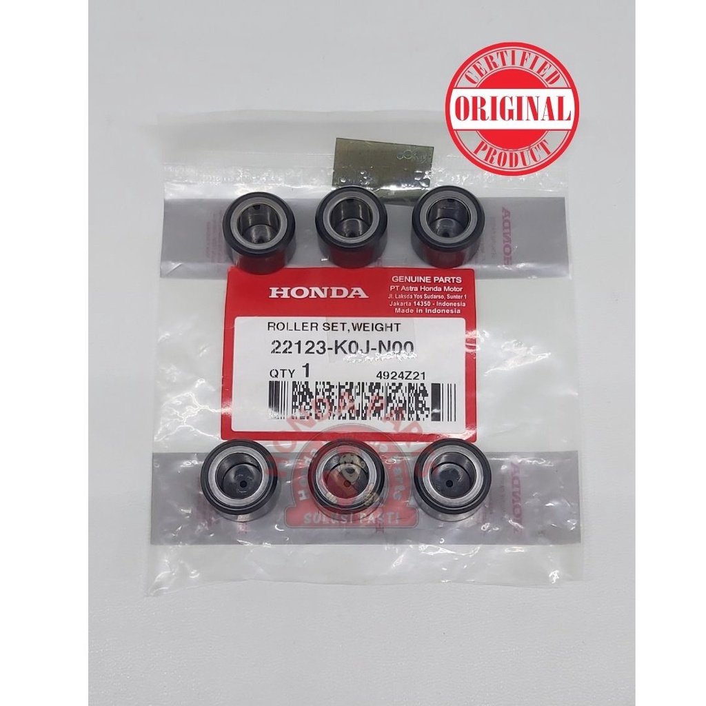 ROLLER WEIGHT SET 15 GRAM BEAT FI NEW STREET LED 2020 K1A GENIO K0J SCOOPY ESP K2F 22123-KOJ-N00 ORIGINAL HONDA AHM HGP