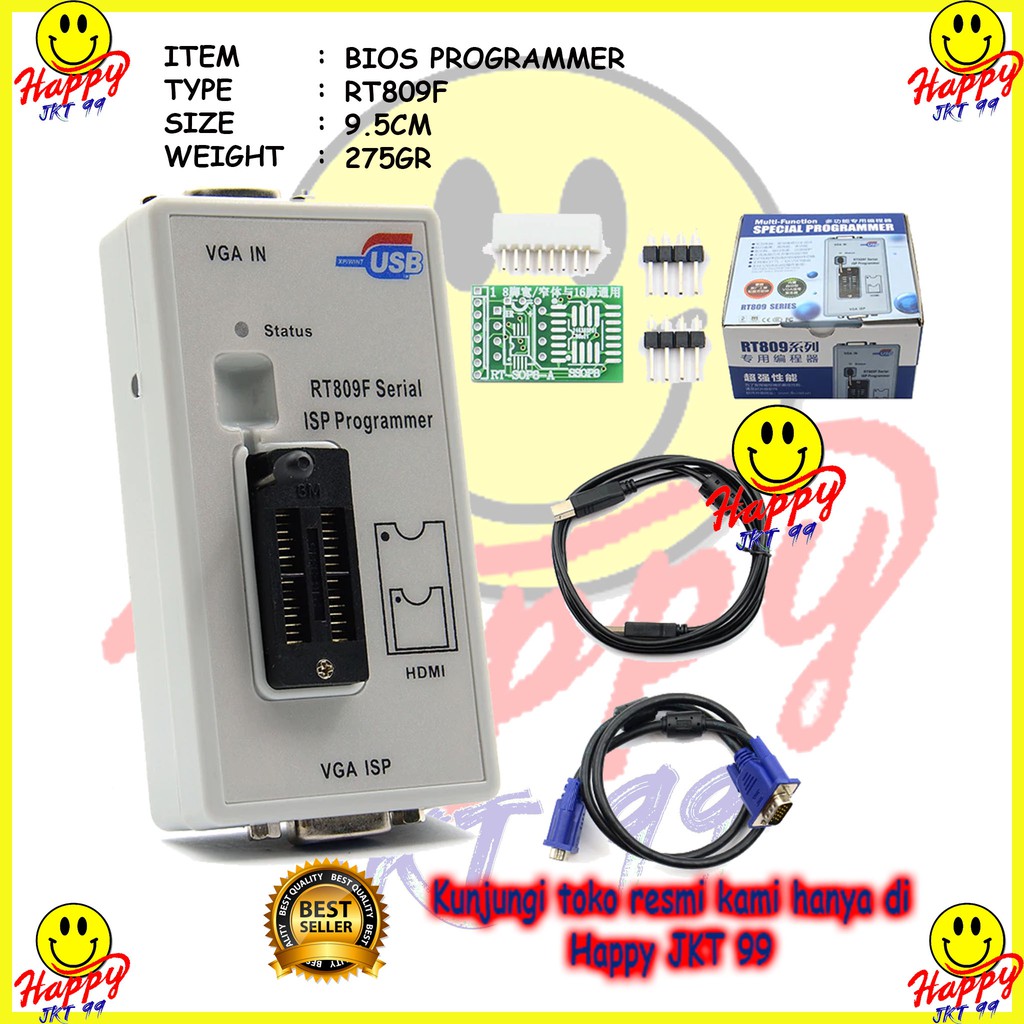 [ HAPPY JKT 99 ] ALAT FLASH IC BIOS EEPROM PROFESIONAL RT809F RT 809 F RT809 809F ORIGINAL AUTO DETECT