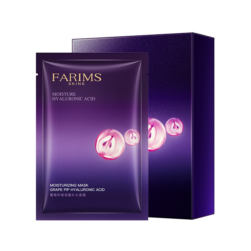 FARIMS GRAPE PIP HYALURONIC ACID MASK MASKER KOREA WAJAH WANITA FACIAL SHEET MASK