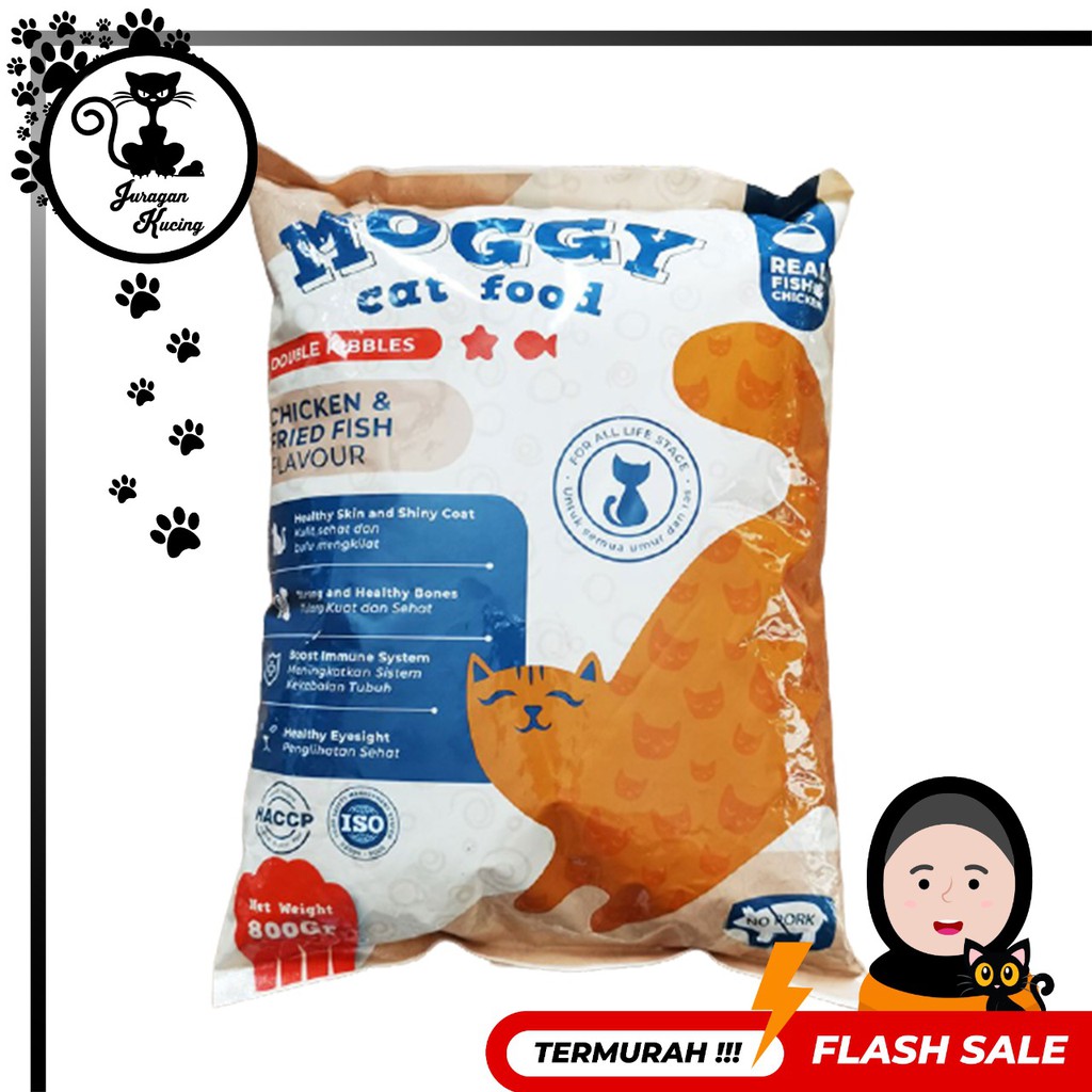 Makanan Kucing MOGGY CAT FOOD 800gr - kemasan asli