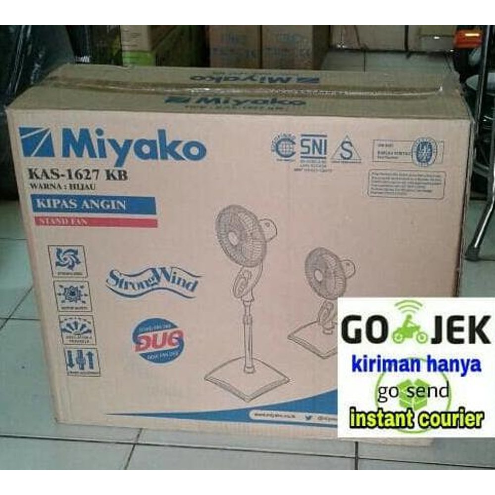 MIYAKO Desk Fan &amp; Stand Fan KAS-1627 KB Kipas Angin Meja Lantai miyako