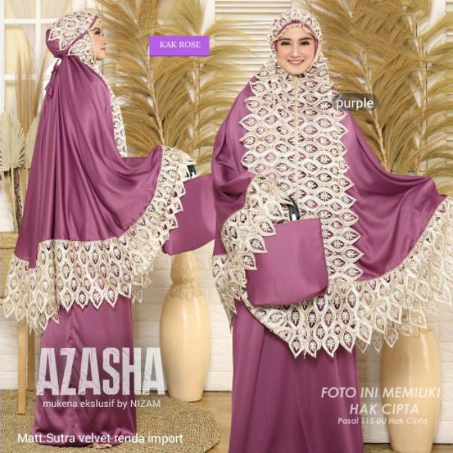 Mukena eklusif renda import bahan sutra AZASHA KAK ROSE