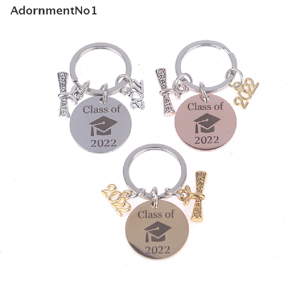 (AdornmentNo1) Gantungan Kunci Stainless Steel Motif Graduate 2022 Untuk Souvenir