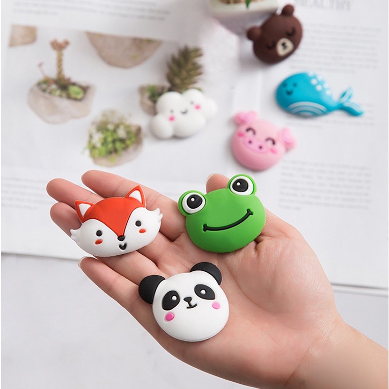 Cartoon Animals Silicone Rubber Noise Reduction Anti-collision Decoration Self Adhesive Door Stop Stopper / Cute Animals Wall Protector Shield Cushion for Door Handle / Guard Door Bumper Wall Protector Silencer / Anti-collision Stickers Decoration