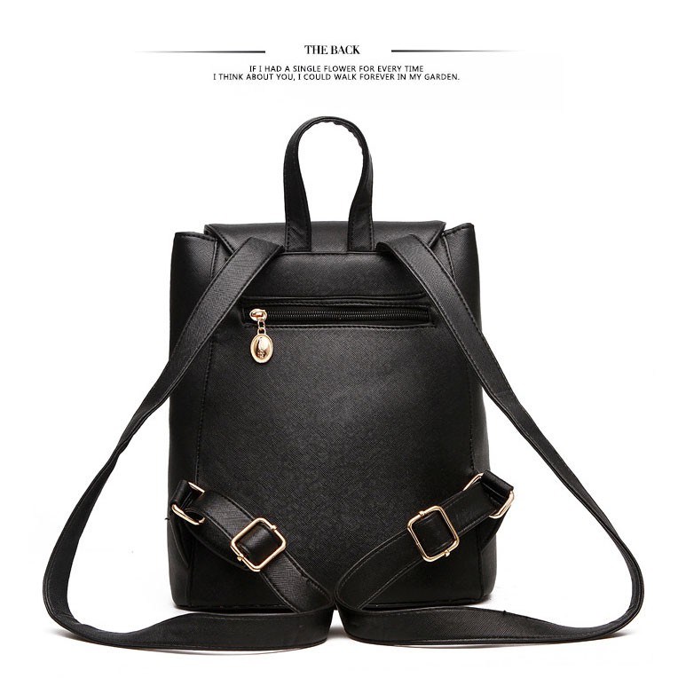 Tas Kulit Ransel Wanita Japan Style - KZ4 - OMFB0IBK Black