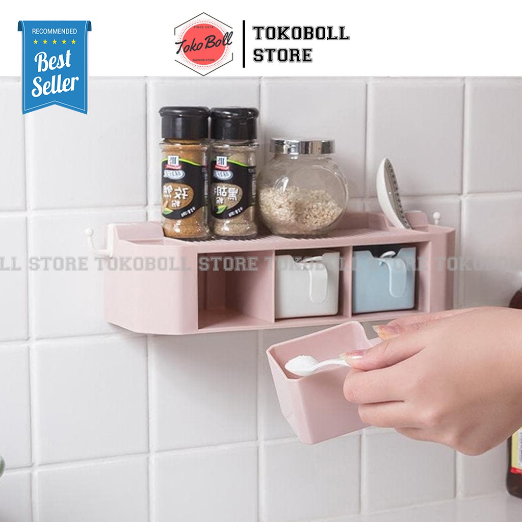Rak Bumbu Dapur Tempel Dinding Rak Dapur Minimalis Serbaguna