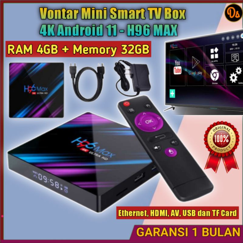promo android tv box mini smart tv box 4k android 11 ram 4gb   memory 32gb   h96 max smart box andro