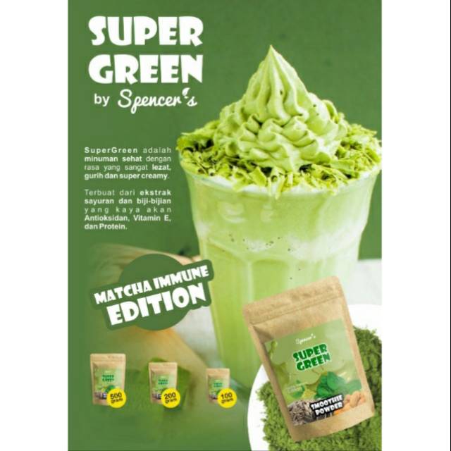 

BUBUK MINUMAN SUPER GREEN FOOD SMOTHIE POWDER MATCHA