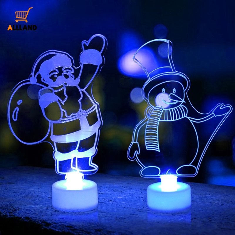 Lampu LED Bentuk Santa Claus Snowman Bahan Akrilik Untuk Dekorasi Pesta Natal