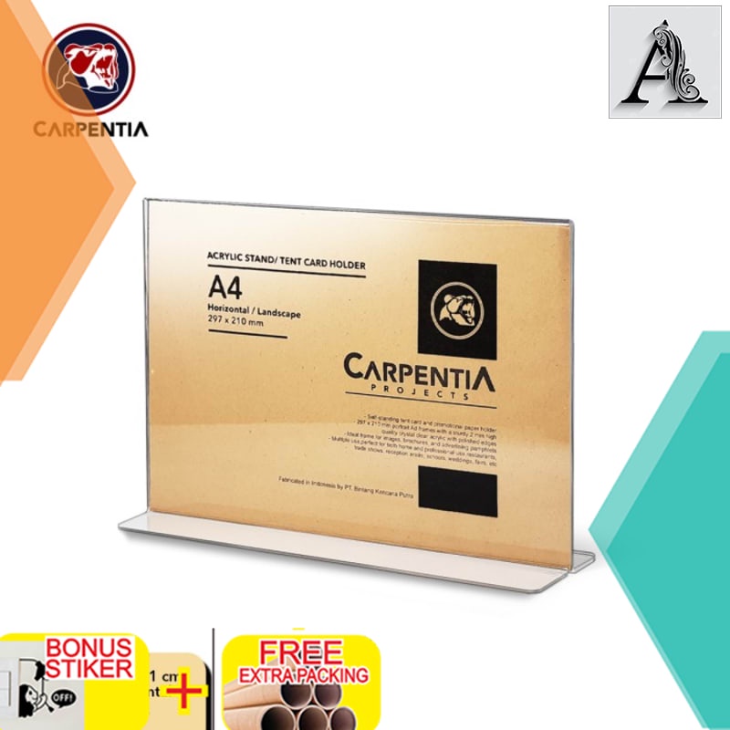 

Terlaris Acrylic Standing Tipe T/ A4 Horizontal 297x21 cm/ Tent Card Akrilik
