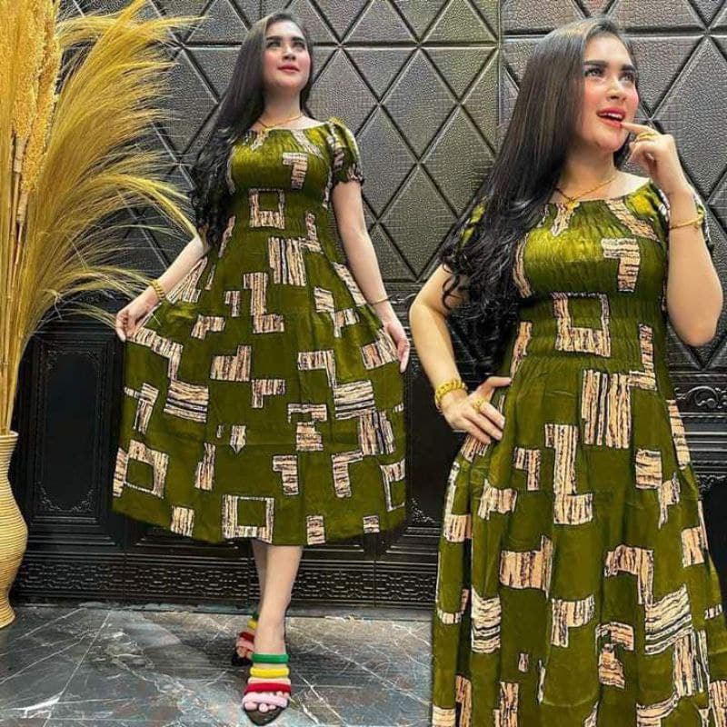 Baju Daster Smoke Kotak Daster Kekinian Rayon Premium Dress Wanita Lengan Pendek Baju Wanita Kekinian