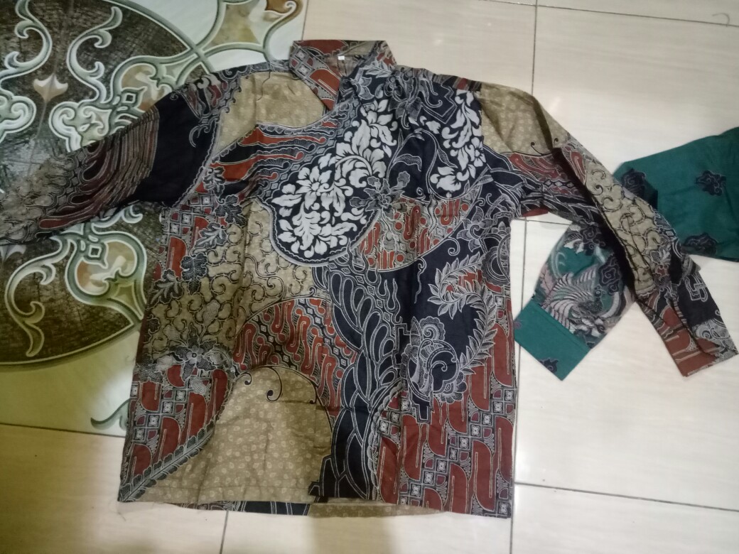 Batik Pria Size M L Xl Xxl  Bswart Batik Hrb026 Kenongo Hem Panjang Padi
