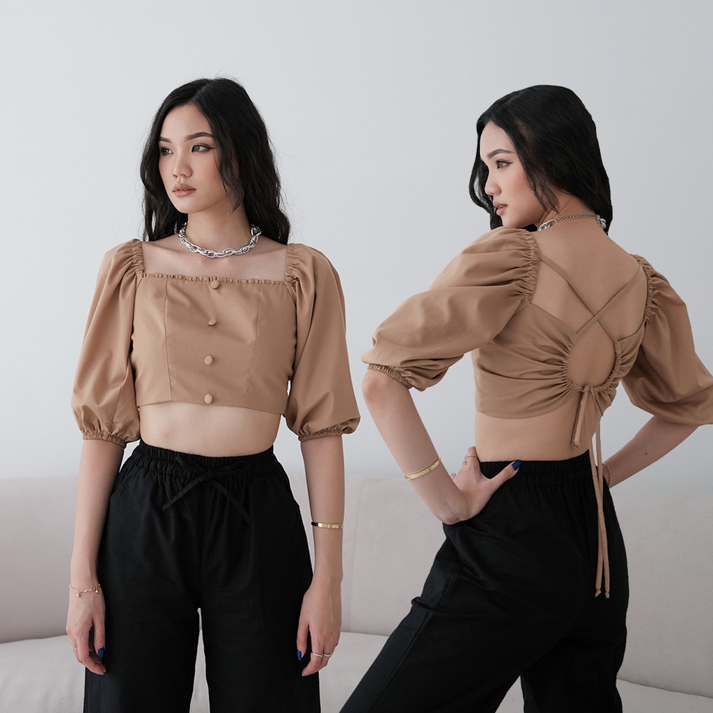 [TAVIA] KLARA TOP / ATASAN WANITA / CROP TOP/ BACKLESS TOP