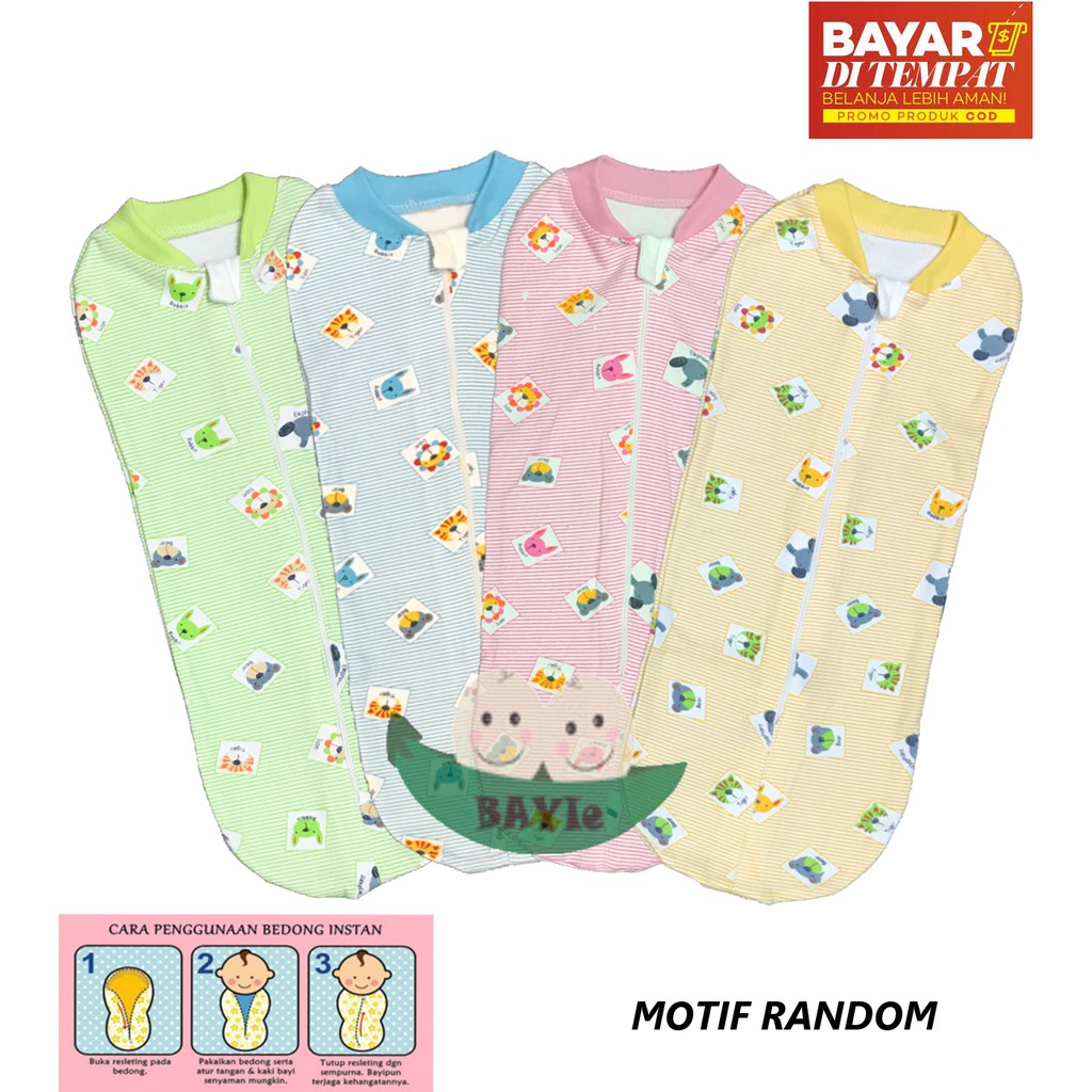 BAYIe - Bedong Bayi Instan Resreting tanpa Topi RYN Bahan 100% Katun DK