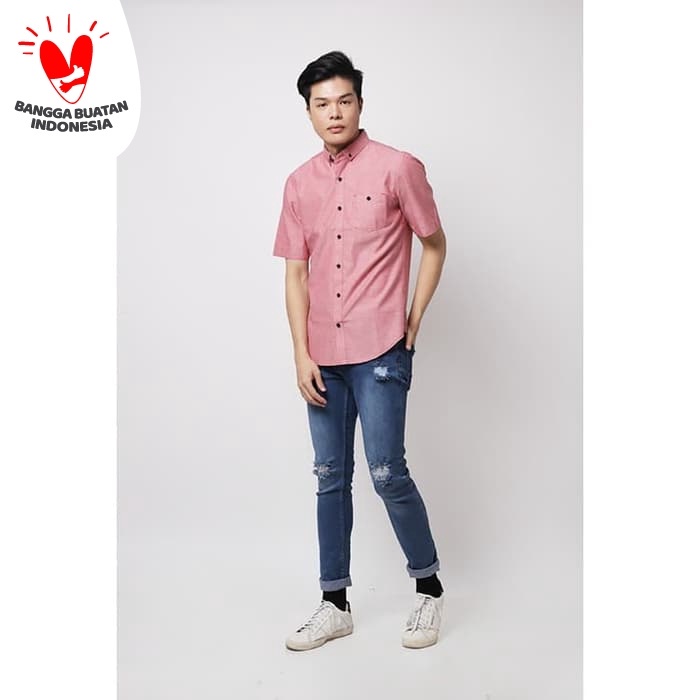 Kemeja Distro Atasan Pria Kemeja Cowok Casual Men U8M3 Houseofcuff lengan pendek polos oxford shirt