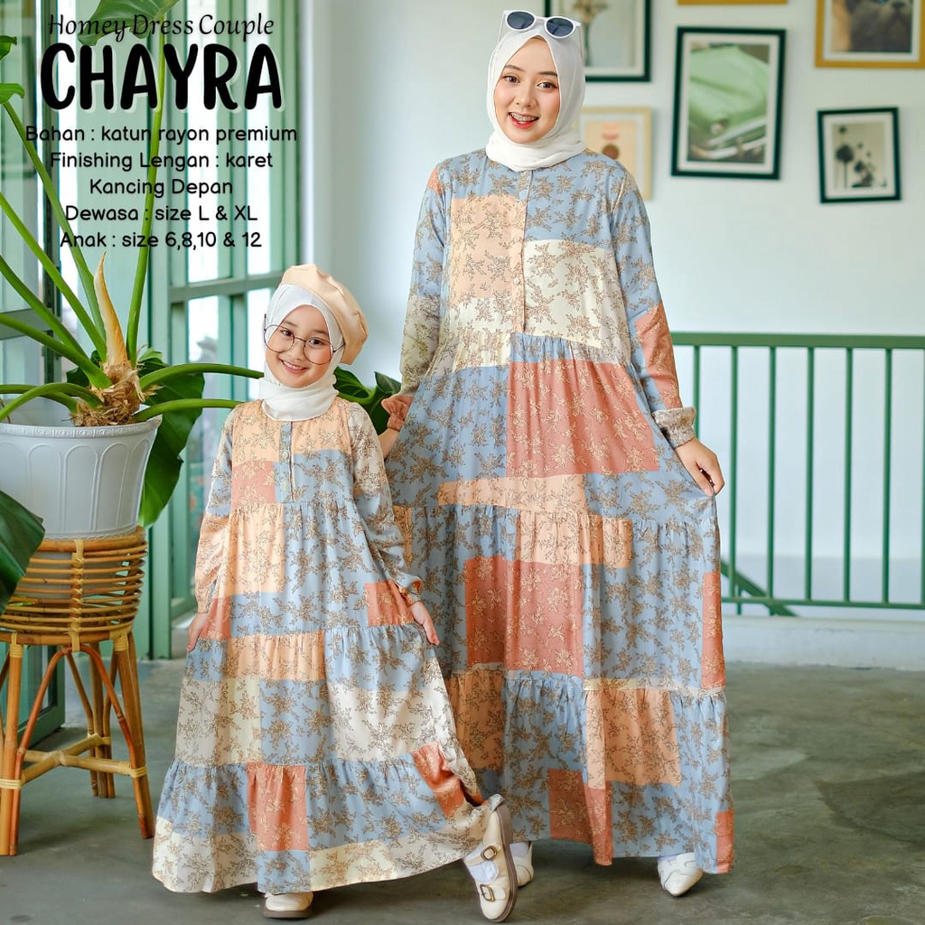 BeautyOne - Homey Dress Chayra Jumbo Gamis Mom &amp; Kids Couple Dress Flower Bahan Katun Rayon Premium Nyaman Dipakai | Bisa COD