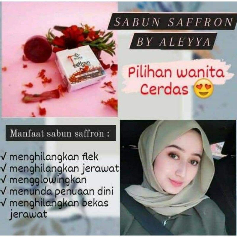 SABUN SAFFRON PENGHILANG JERAWAT BY ALEYA BPOM ORIGINAL 100%