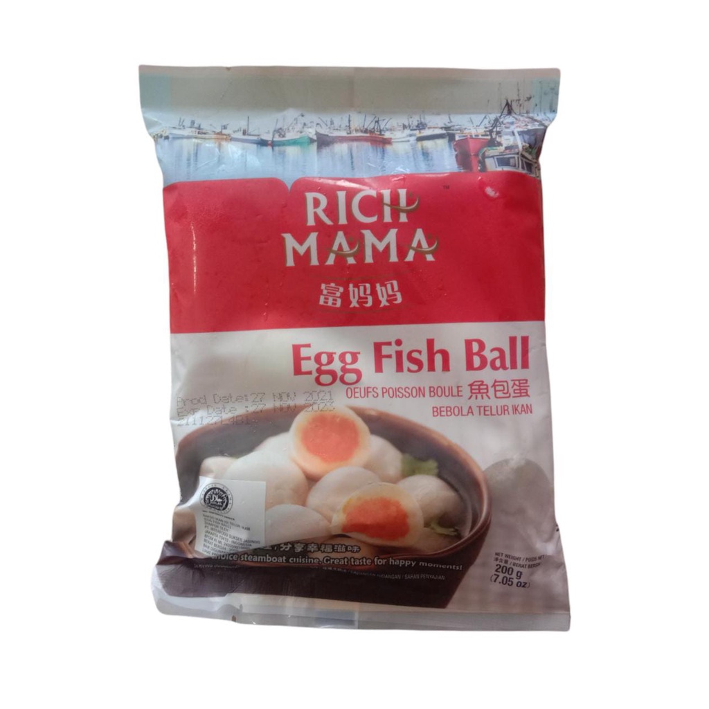 

RICH MAMA EGG FISH BALL 200 GR / BEBOLA TELUR IKAN / MAKANAN FROZEN