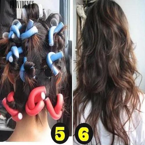 [Bayar Di Tempat]10 Pcs Curler Pembuat Busa Lembut Bendy Putar Curls Alat DIY Styling Hair Rollers