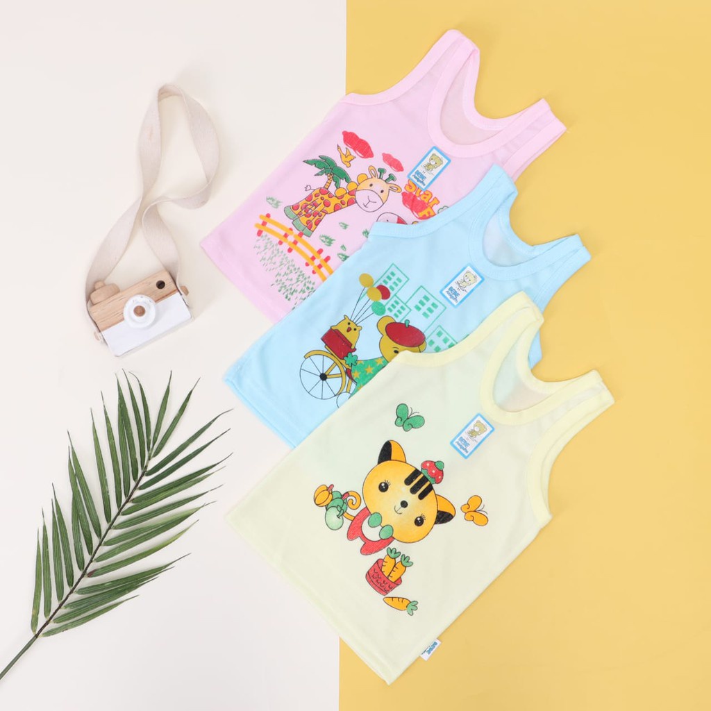 BEE - Kaos Dalam BEBE - Singlet Anak Laki Laki / Perempuan - Warna Putih List Warna - Bergambar