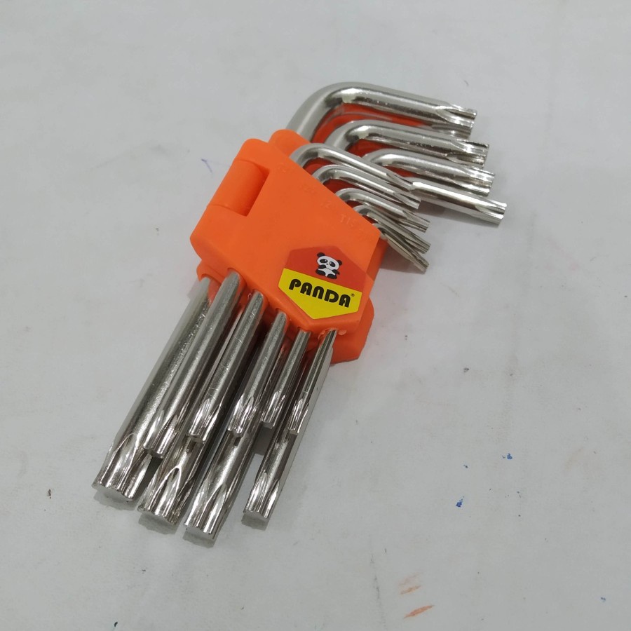 Kunci L Bintang Lubang Hex Key set 9pcs Pendek