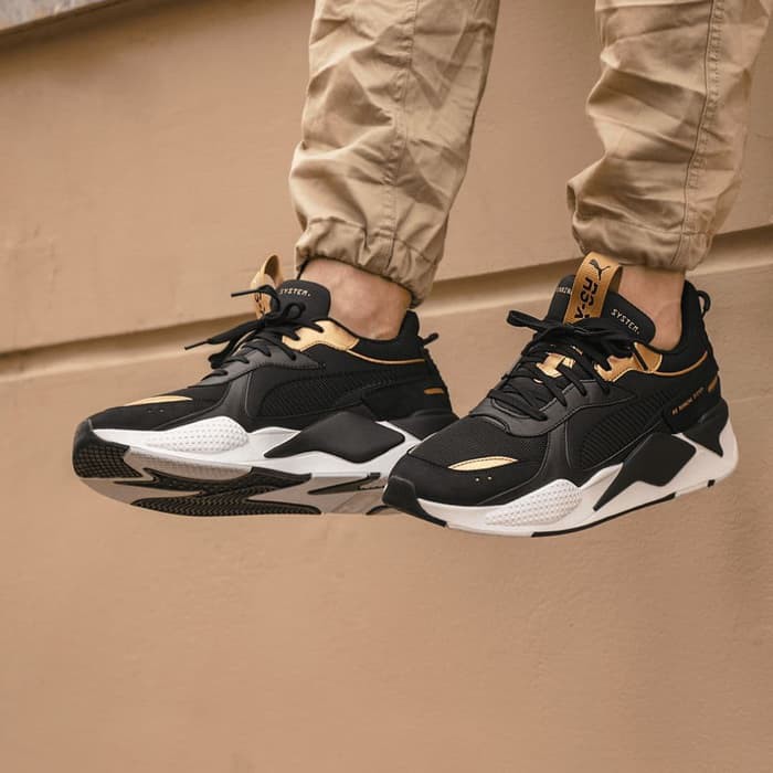 Puma RS-X Trophy Black Gold Sneakers 37 